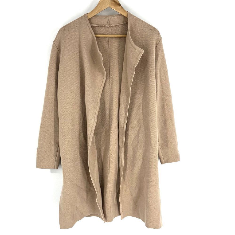 Chicwish Sweater Size Small Womens Tan Classy Open Front Knit Coat Cardigan